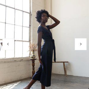 Gracemade/Madewell Cap Sleeve Linen Blend Jumpsuit M/L